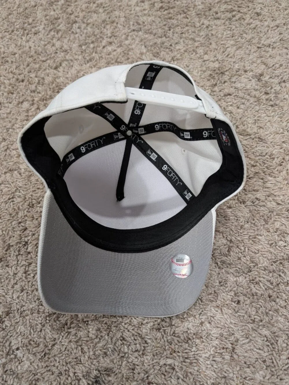 Los Angeles Dodgers New Era White on White Cap - One Size Fits Most - Adjustable
